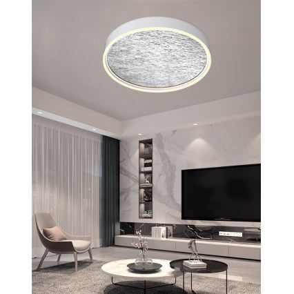 Wofi 9002-103L - Dimmbare LED-Deckenleuchte BORDEAUX LED/60W/230V silbern