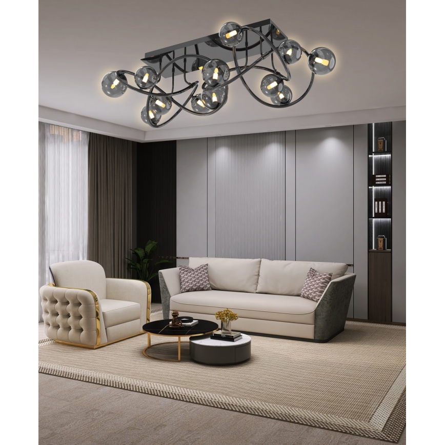 Wofi 9014-1205 - LED-Anbauleuchte NANCY 12xG9/3,5W/230V schwarz/glänzendes Chrom