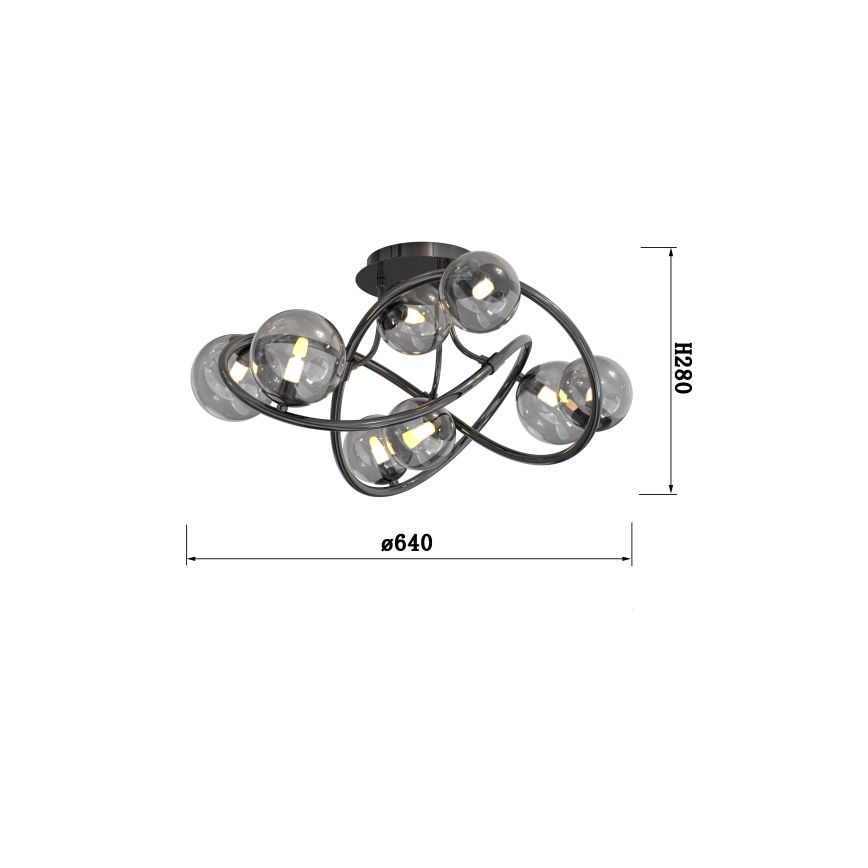Wofi 9014-805 - LED-Anbauleuchte NANCY 8xG9/3,5W/230V schwarz/glänzendes Chrom