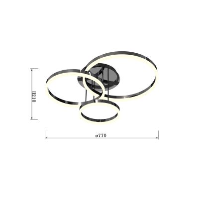 Wofi 9049-405 - Dimmbare LED-Anbauleuchte PERPIGNAN LED/51W/230V schwarz/glänzendes Chrom
