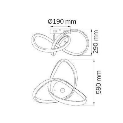 Wofi 9134.01.15.7000 - LED-Aufbauleuchte INDIGO LED/45W/230V