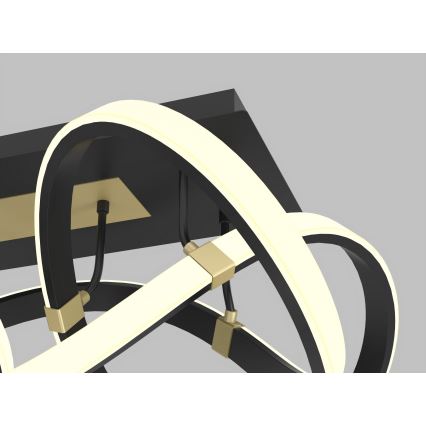 Wofi 9134-204 - LED Deckenleuchte dimmbar INDIGO LED/64W/230V schwarz/gold