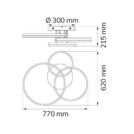 Wofi 9822.03.88.9000 - Dimmbare LED-Aufbauleuchte VAASA LED/58W/230V