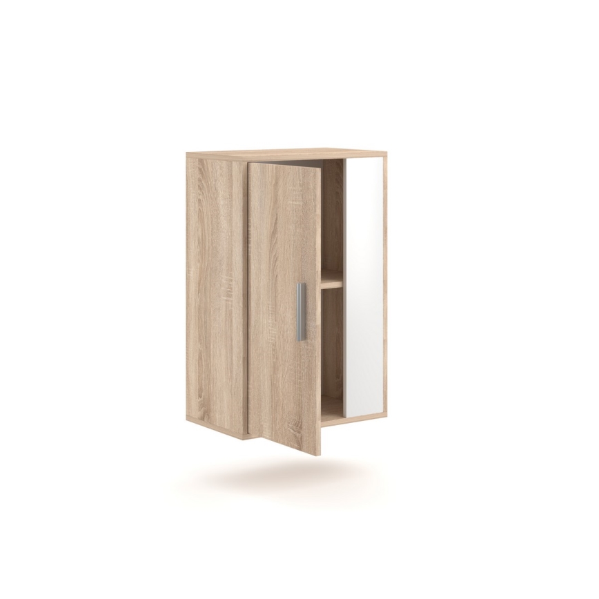 Wohnwand BRICK Sonoma-Eiche/Weiß