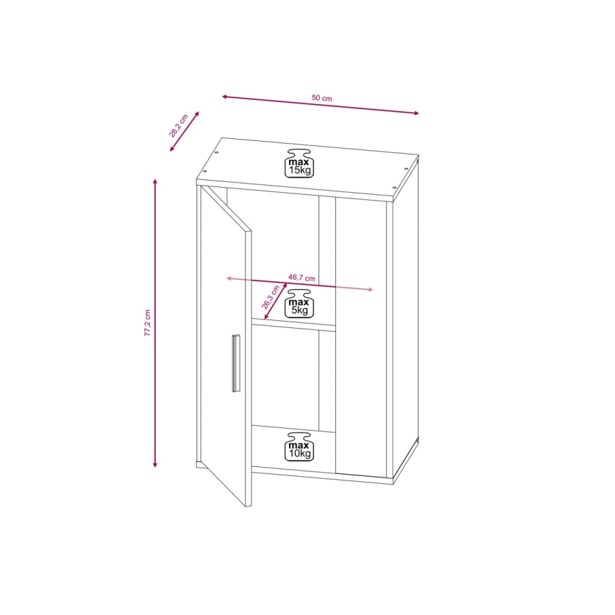 Wohnwand BRICK Sonoma-Eiche/Weiß