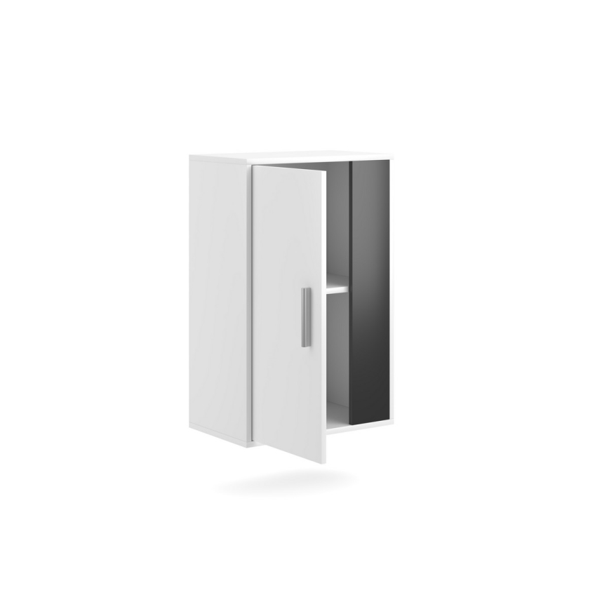 Wohnwand BRICK weiß/schwarz