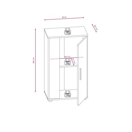 Wohnwand BRICK weiß/schwarz