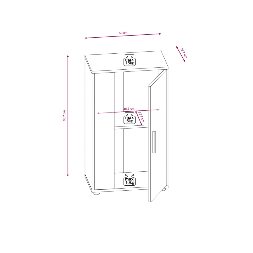 Wohnwand BRICK weiß/schwarz