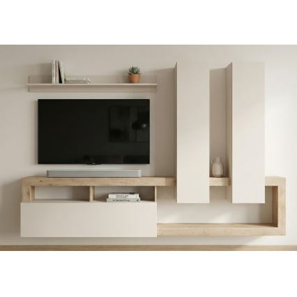 Wohnwand LENOR Kaschmir/Braun