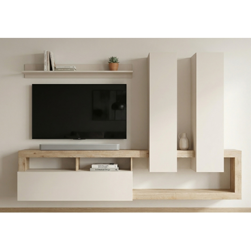 Wohnwand LENOR Kaschmir/Braun