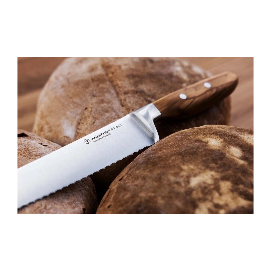 Wüsthof - Küchenbrotmesser AMICI 23 cm Olivenholz