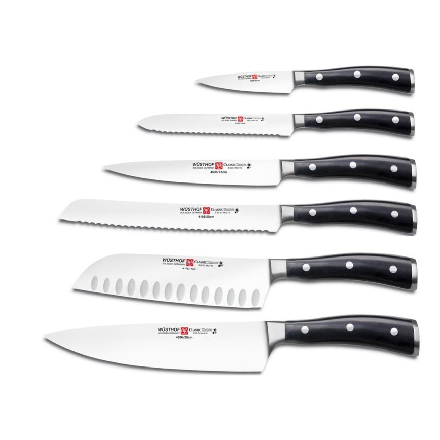 Wüsthof - Küchenmesserset im Messerständer CLASSIC IKON 7 Stk. Esche/schwarz