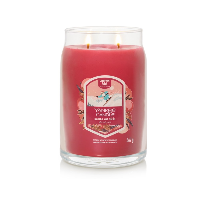 Yankee Candle - Duftkerze SANTA ON SKIS groß 567g 60-90 Std.