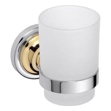 Zahnbürstenhalter 7 x 9,5 cm silber/gold