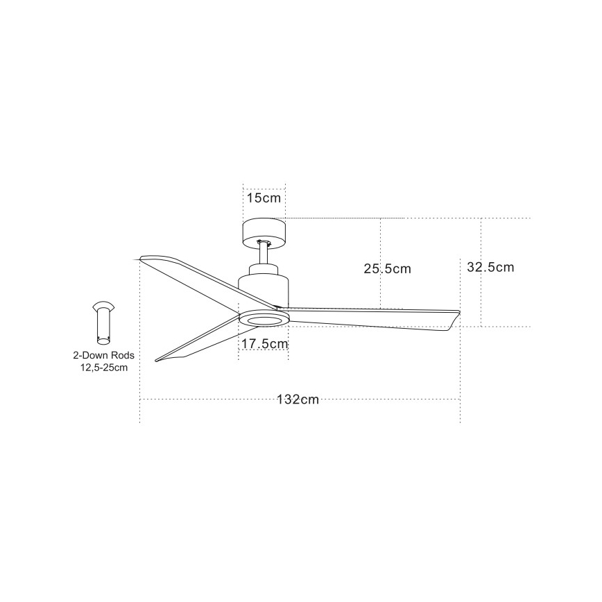 Zambelis 19136-B - Deckenventilator + Fernbedienung