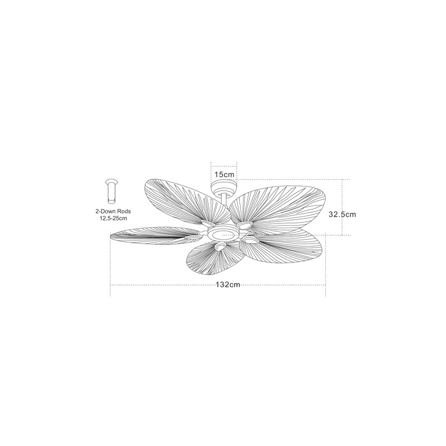 Zambelis 19139 - Deckenventilator + Fernbedienung