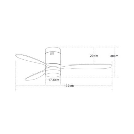 Zambelis 19144 - LED-Deckenventilator LED/15W/230V 3000/4000/6000 Kirsche + Fernbedienung