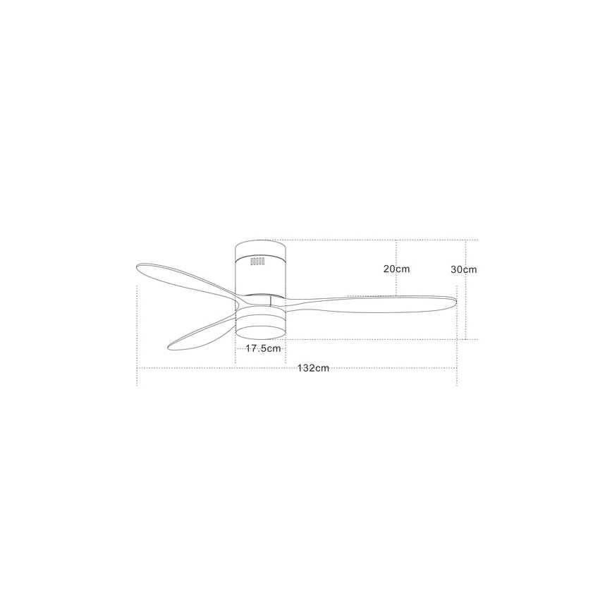 Zambelis 19144 - LED-Deckenventilator LED/15W/230V 3000/4000/6000 Kirschbaum + Fernbedienung