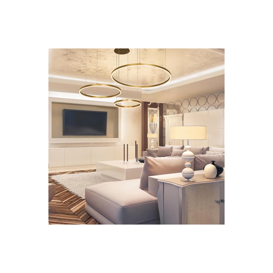 Zambelis 1956 - LED-Hängeleuchte an Schnur LED/136W/230V golden