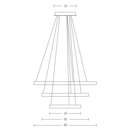 Zambelis 2009 - Dimmbare LED-Hängeleuchte an Schnur LED/112W/230V golden