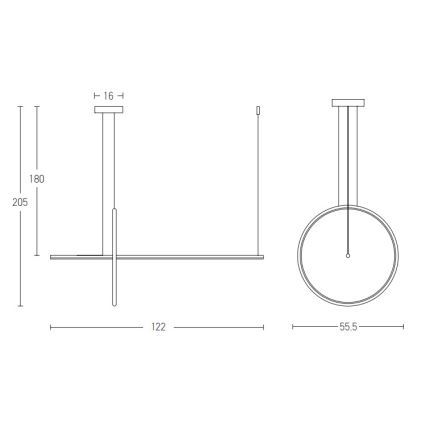 Zambelis 20128 - Dimmbare LED-Hängeleuchte an Schnur LED/48W/230V