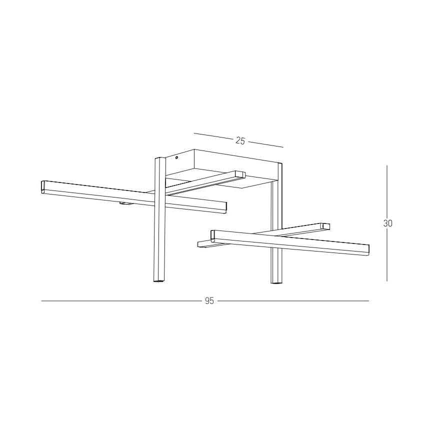 Zambelis 22027 - Dimmbare LED-Aufbauleuchte LED/46W/230V schwarz