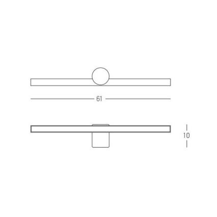 Zambelis 22124 - LED Badezimmerspiegelbeleuchtung LED/10W/230V 61 cm IP54
