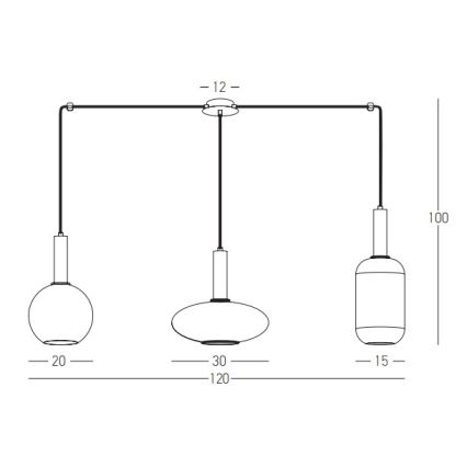 Zambelis 22151 - Hängeleuchte 3xE27/40W/230V Spinne golden