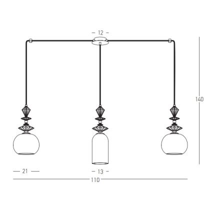 Zambelis 22153 - Hängeleuchte 3xE27/40W/230V Spinne Keramik