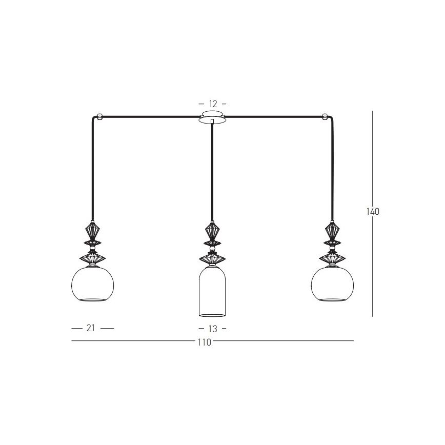 Zambelis 22153 - Hängeleuchte 3xE27/40W/230V Spinne Keramik