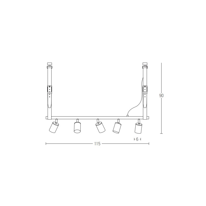 Zambelis 22224 - Hängeleuchte an Schnur 5xGU10/25W/230V