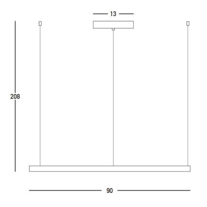 Zambelis 23035 - Dimmbare LED-Hängeleuchte an Schnur LED/45W/230V 3000K d 90 cm schwarz