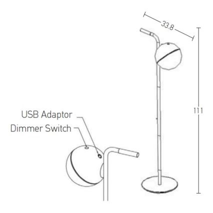 Zambelis E232 - Dimmbare LED-Außenleuchte LED/1,5W/5V IP54 schwarz