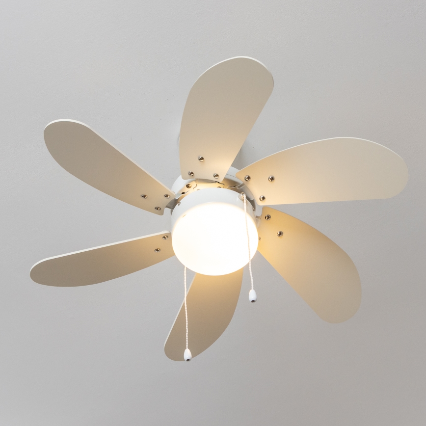 ZEVENTI - Deckenventilator FAMARA 1xE14/60W/230V weiß