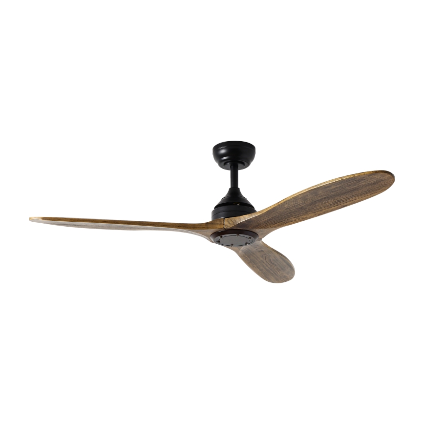 ZEVENTI - Deckenventilator LAURIA Wi-Fi Tuya schwarz/Eiche + Fernbedienung