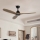 ZEVENTI - Deckenventilator LAURIA Wi-Fi Tuya schwarz/Eiche + Fernbedienung