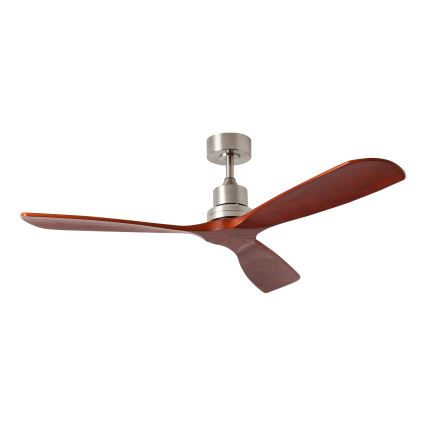 ZEVENTI - Deckenventilator LIONI Wi-Fi Tuya matt Chrom/Eiche + Fernbedienung