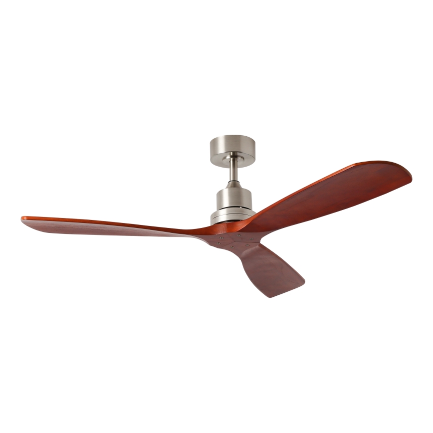 ZEVENTI - Deckenventilator LIONI Wi-Fi Tuya matt Chrom/Eiche + Fernbedienung