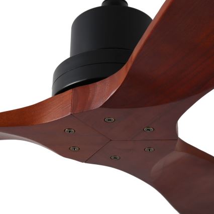 ZEVENTI - Deckenventilator LIONI Wi‑Fi Tuya schwarz/Eiche + Fernbedienung