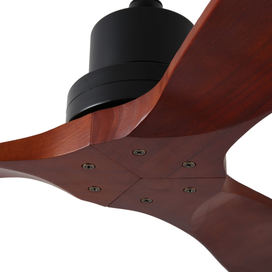 ZEVENTI - Deckenventilator LIONI Wi‑Fi Tuya schwarz/Eiche + Fernbedienung