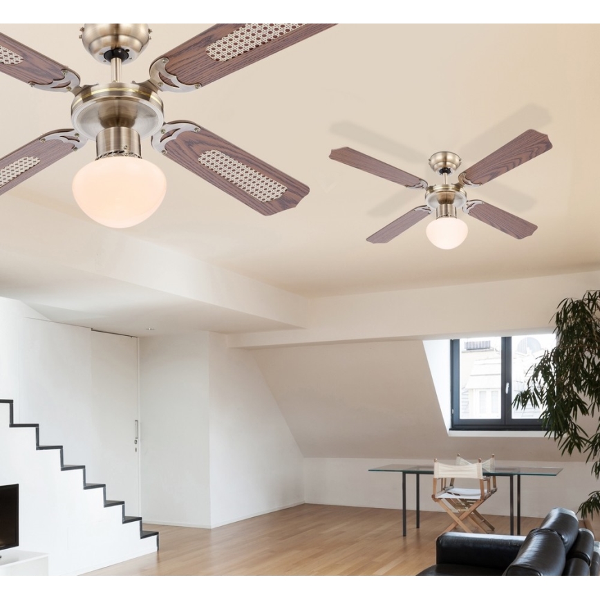 ZEVENTI - Deckenventilator NAVAGIO 1xE27/60W/230V braun