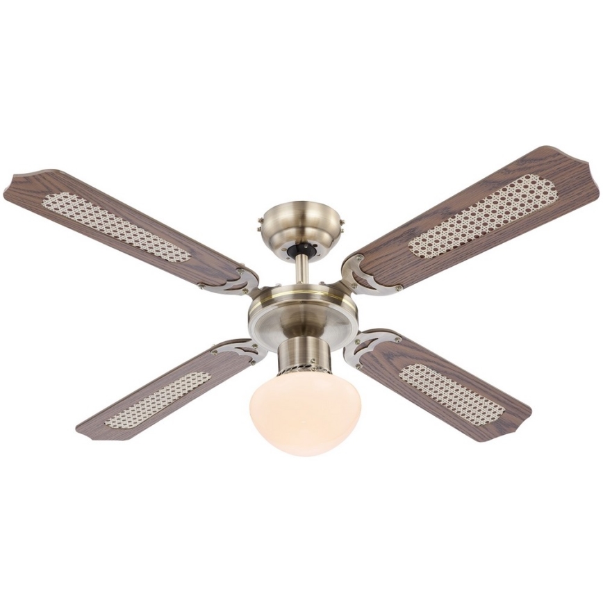 ZEVENTI - Deckenventilator NAVAGIO 1xE27/60W/230V braun