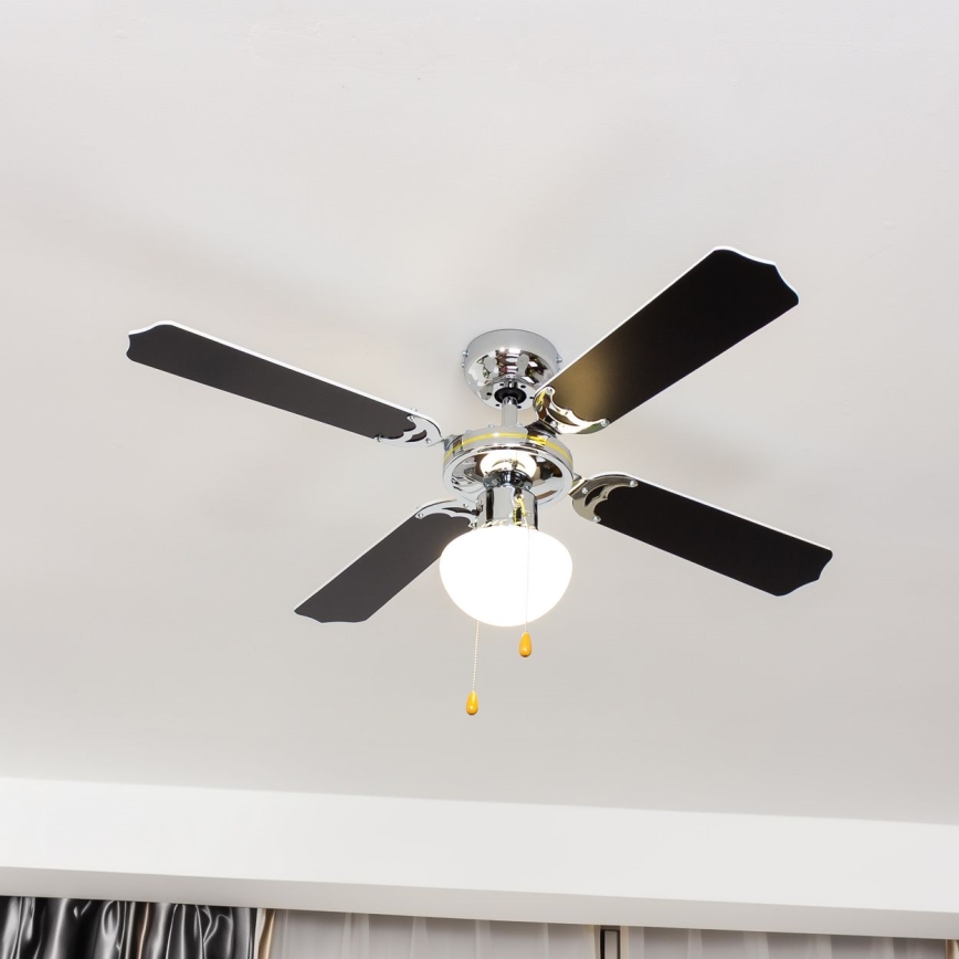 ZEVENTI - Deckenventilator NAVAGIO 1xE27/60W/230V schwarz/weiß