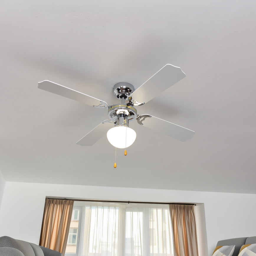 ZEVENTI - Deckenventilator NAVAGIO 1xE27/60W/230V schwarz/weiß