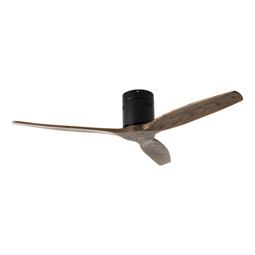 ZEVENTI - Deckenventilator SPELLO Wi-Fi Tuya schwarz/Eiche + Fernbedienung