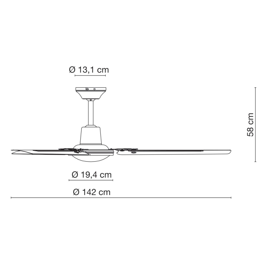 ZEVENTI - Deckenventilator TOFINO Weiß