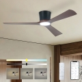ZEVENTI - dimmbarer LED-Deckenventilator AUREX LED/24W/230V 3000/4000/6000K Wi-Fi Tuya schwarz/nussbaum + Fernbedienung