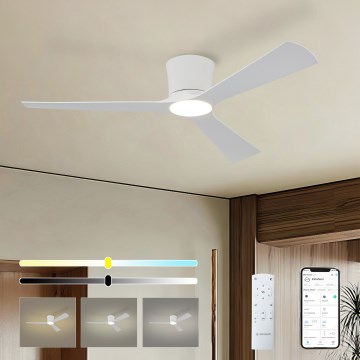 ZEVENTI - Dimmbarer LED-Deckenventilator AUREX LED/24W/230V 3000/4000/6000K Wi‑Fi Tuya weiß + Fernbedienung