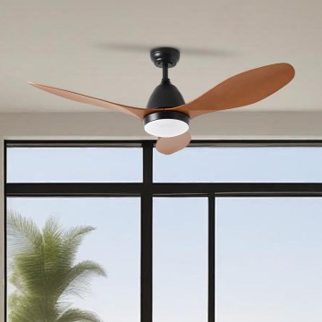 ZEVENTI - Dimmbarer LED-Deckenventilator MURO LED/18W/230V 3000-6000K Wi-Fi Tuya schwarz + Fernbedienung