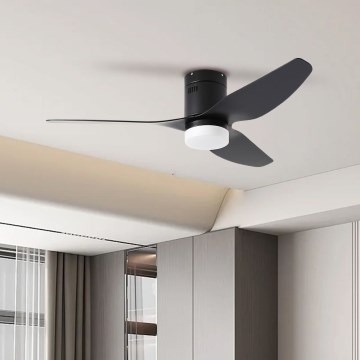 ZEVENTI - Dimmbarer LED-Deckenventilator PADUA LED/18W/230V 3000-6000K Wi-Fi Tuya schwarz + Fernbedienung